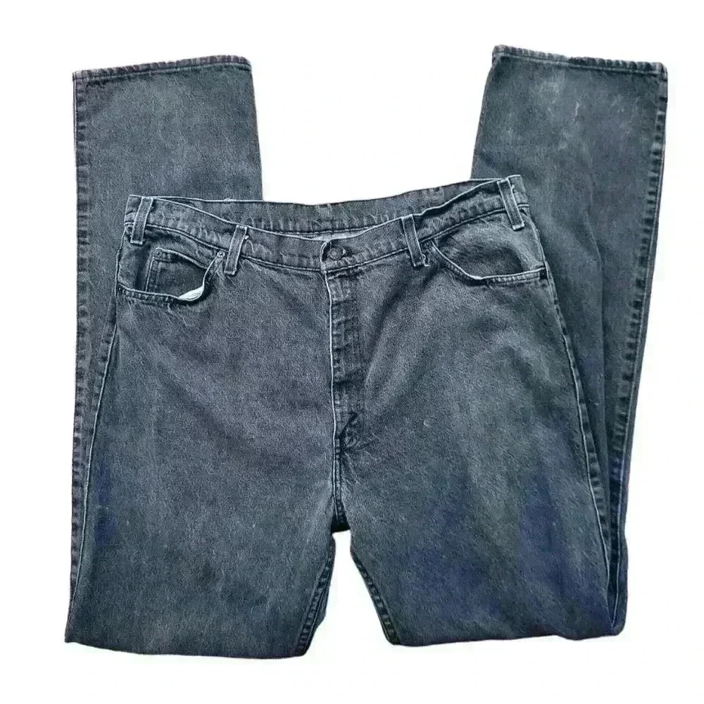 Levi's Vintage Black Leather Tab Jeans